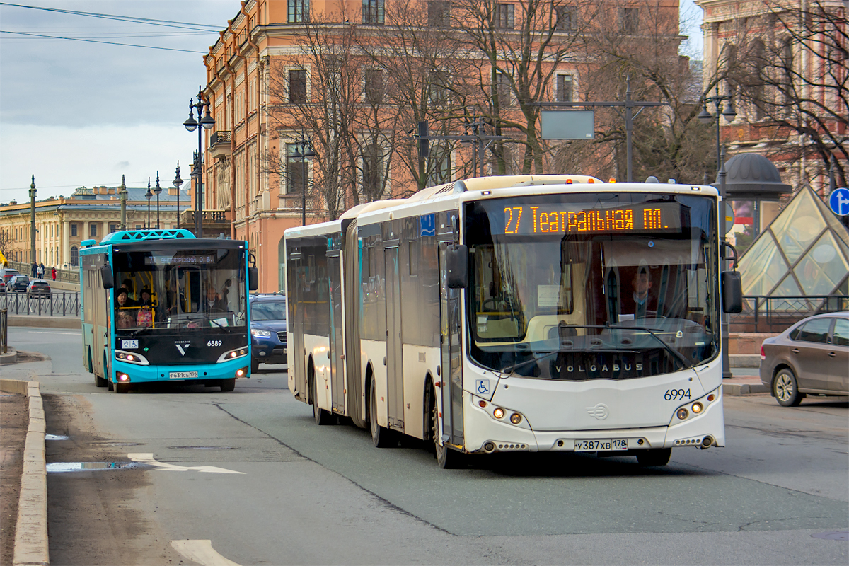 Saint Petersburg, Volgabus-4298.G4 (LNG) No. 6889; Saint Petersburg, Volgabus-6271.05 No. 6994