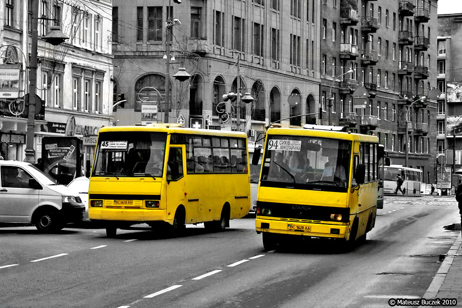 Lviv, BAZ-А079.14 "Podsnezhnik" # ВС 1628 АА; Lviv, I-VAN A07A # ВС 0658 АА