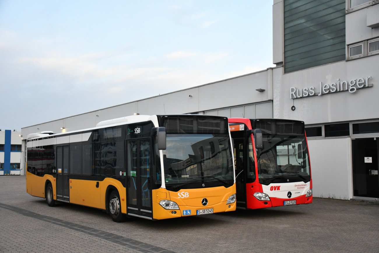 Stuttgart, Mercedes-Benz Citaro C2 Hybrid # 5245; Esslingen am Neckar, Mercedes-Benz Citaro C2 # 28