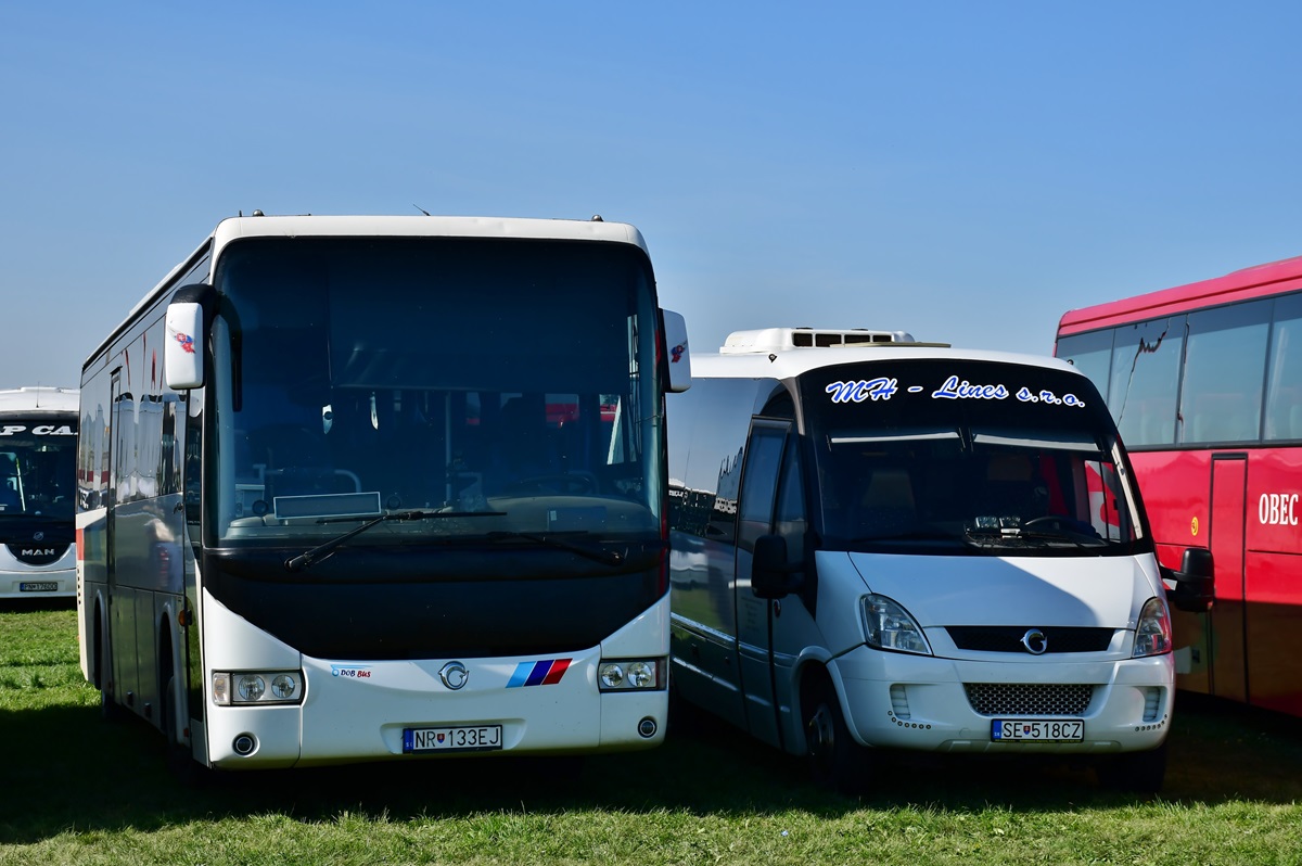Senica, Rošero-P First FLHI # SE-518CZ; Prievidza, Irisbus Arway 12M # NR-133EJ