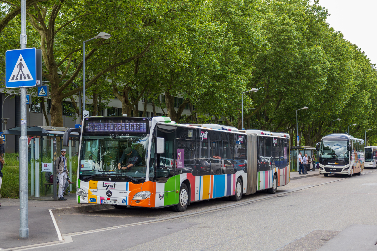 Karlstadt am Main, Mercedes-Benz Citaro C2 GÜ Hybrid # MSP-LY 394; Karlsruhe — SEV Karlsruhe <> Stuttgart (Residenzbahn)