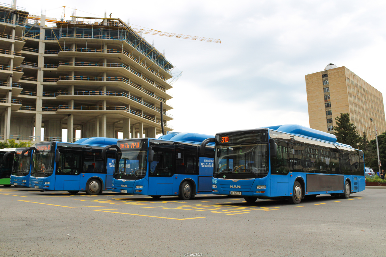 Tbilisi, MAN A21 Lion's City NL313 CNG # TT-062-CB; Tbilisi, MAN A21 Lion's City NL313 CNG # TT-050-CB; Tbilisi, MAN A21 Lion's City NL313 CNG # TT-108-CB; Tbilisi, MAN A21 Lion's City NL313 CNG # TT-057-CB
