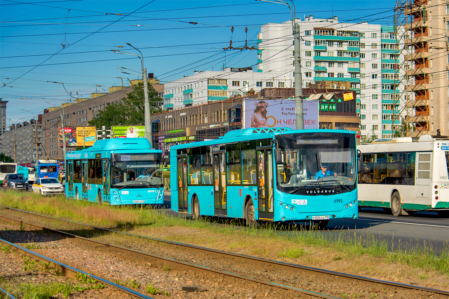 Saint Petersburg, MAZ-203.948 # 38505; Saint Petersburg, Volgabus-5270.G4 (LNG) # 6992