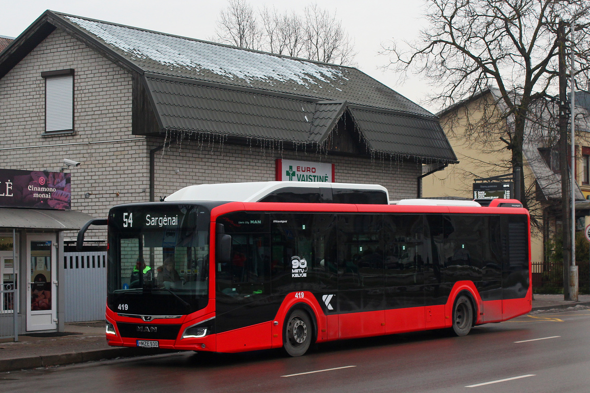 Kaunas, MAN 12G Lion's City NL280 EfficientHybrid # 419