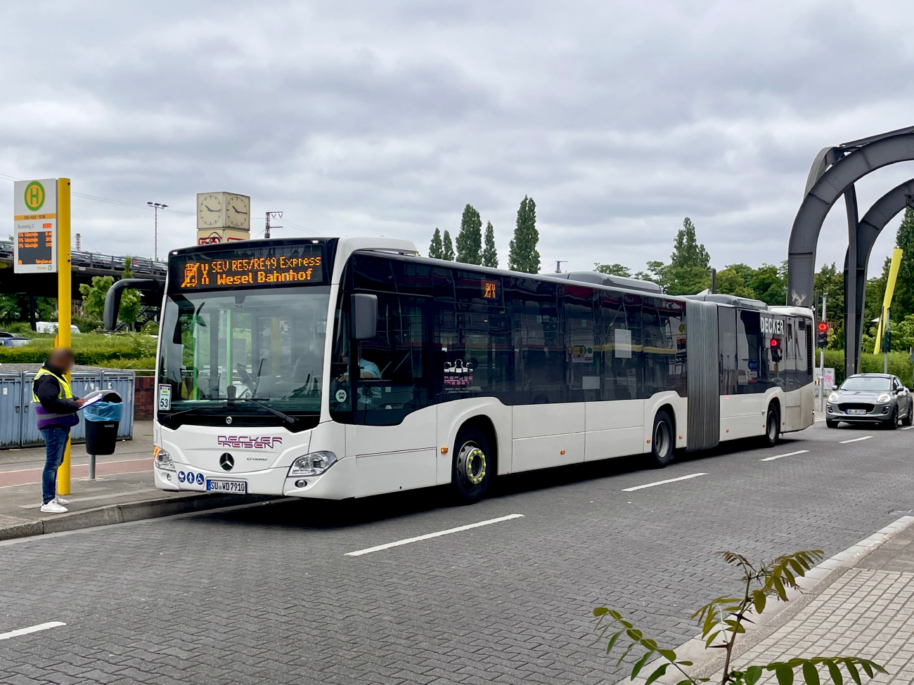 Siegburg, Mercedes-Benz Citaro C2 G # 91; Oberhausen — Ersatzverkehr Generalsanierung Oberhausen — Emmerich