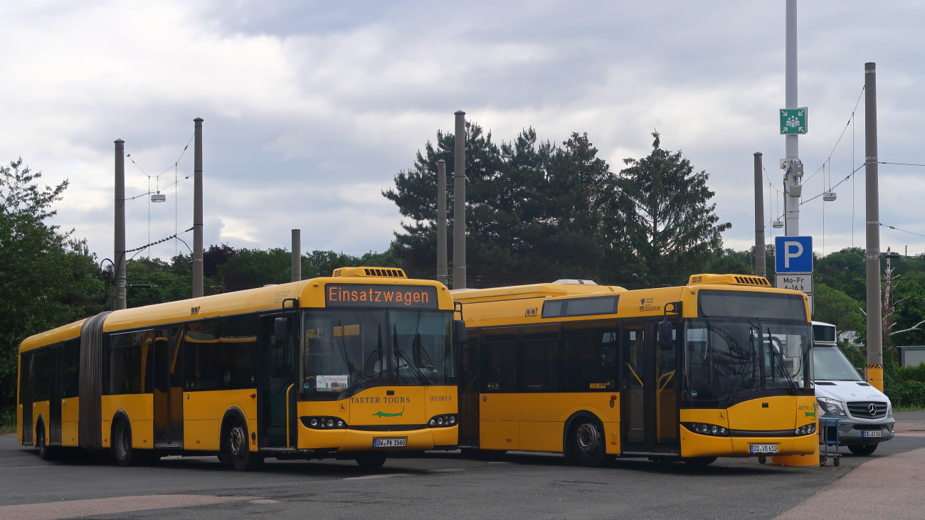 Dippoldiswalde, Solaris Urbino II 18 # 900 560-3; Dresden, Solaris Urbino III 12 # 457 010-3