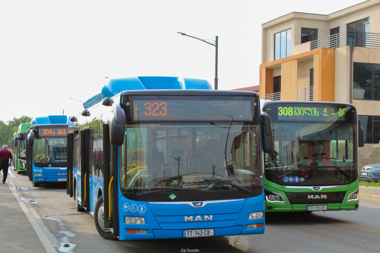 Tbilisi, MAN A21 Lion's City NL313 CNG # TT-143-CB; Tbilisi, MAN 18G Lion's City NG320 # TT-115-CM; Tbilisi, MAN A21 Lion's City NL313 CNG # TT-044-CB