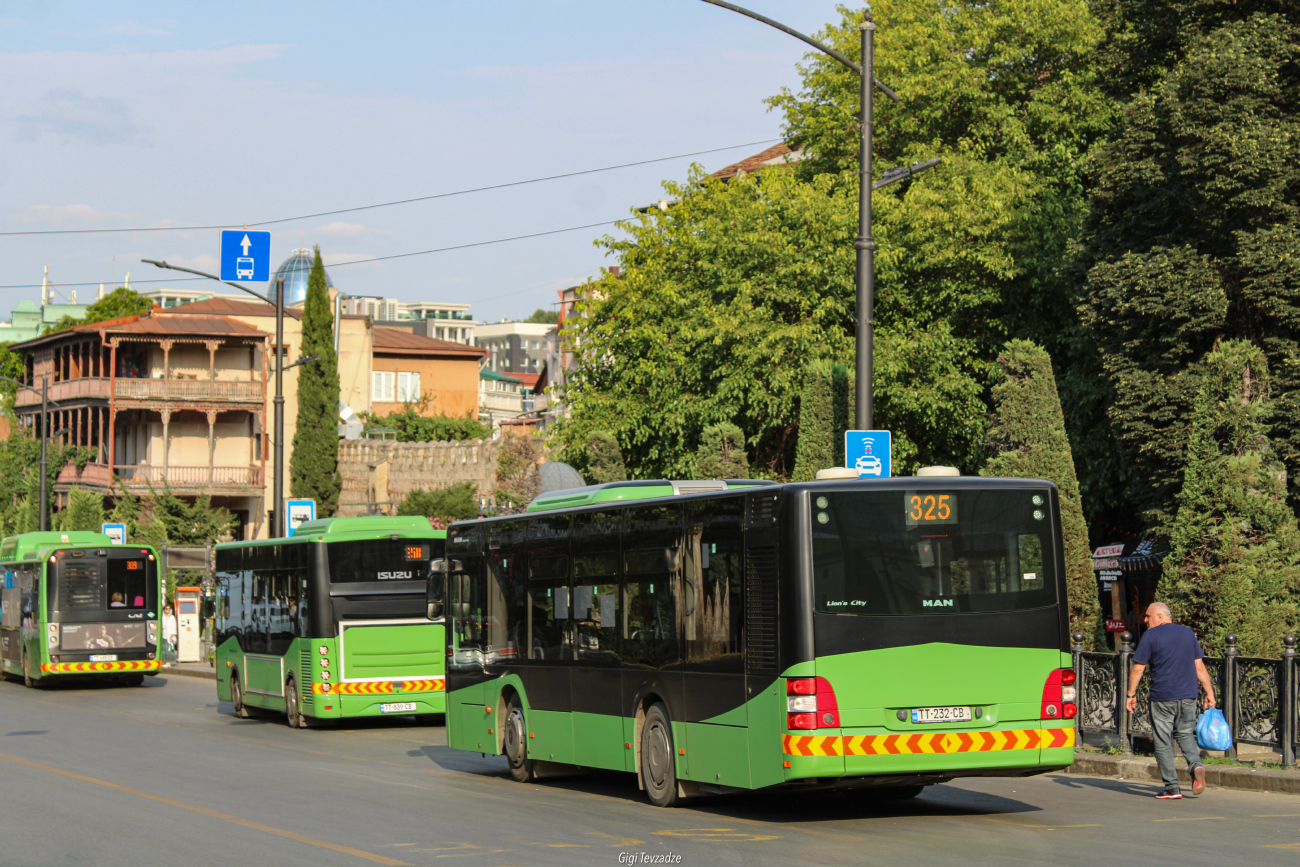 Tbilisi, MAN A47 Lion's City M NL293-10,5 # TT-232-CB; Tbilisi, Anadolu Isuzu NovoCiti Life # TT-839-CB; Tbilisi, BMC Procity II 12 CNG # TT-499-CB