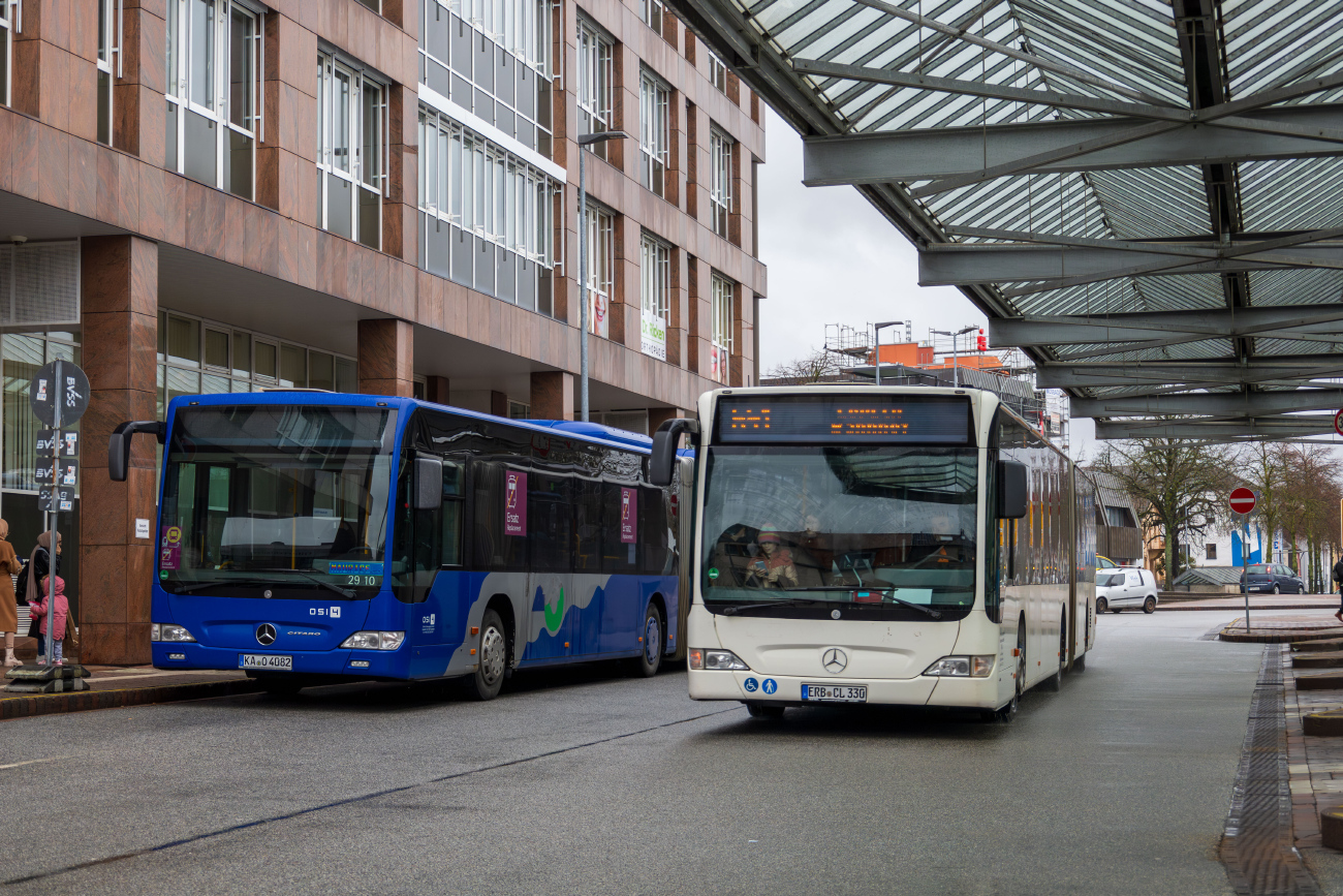 Erbach (Odenwald), Mercedes-Benz O530 Citaro Facelift G # 330; Karlsruhe, Mercedes-Benz O530 Citaro Facelift G # 082