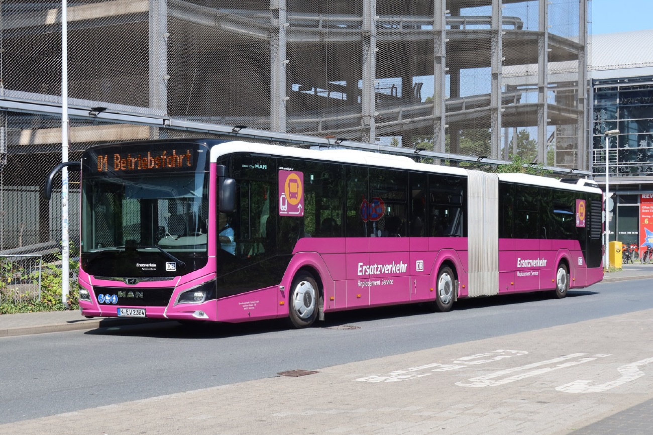 Nuremberg, MAN 18C Lion's City NG360 EfficientHybrid # N-EV 2384; Frankfurt am Main — EV Generalsanierung Riedbahn 2024
