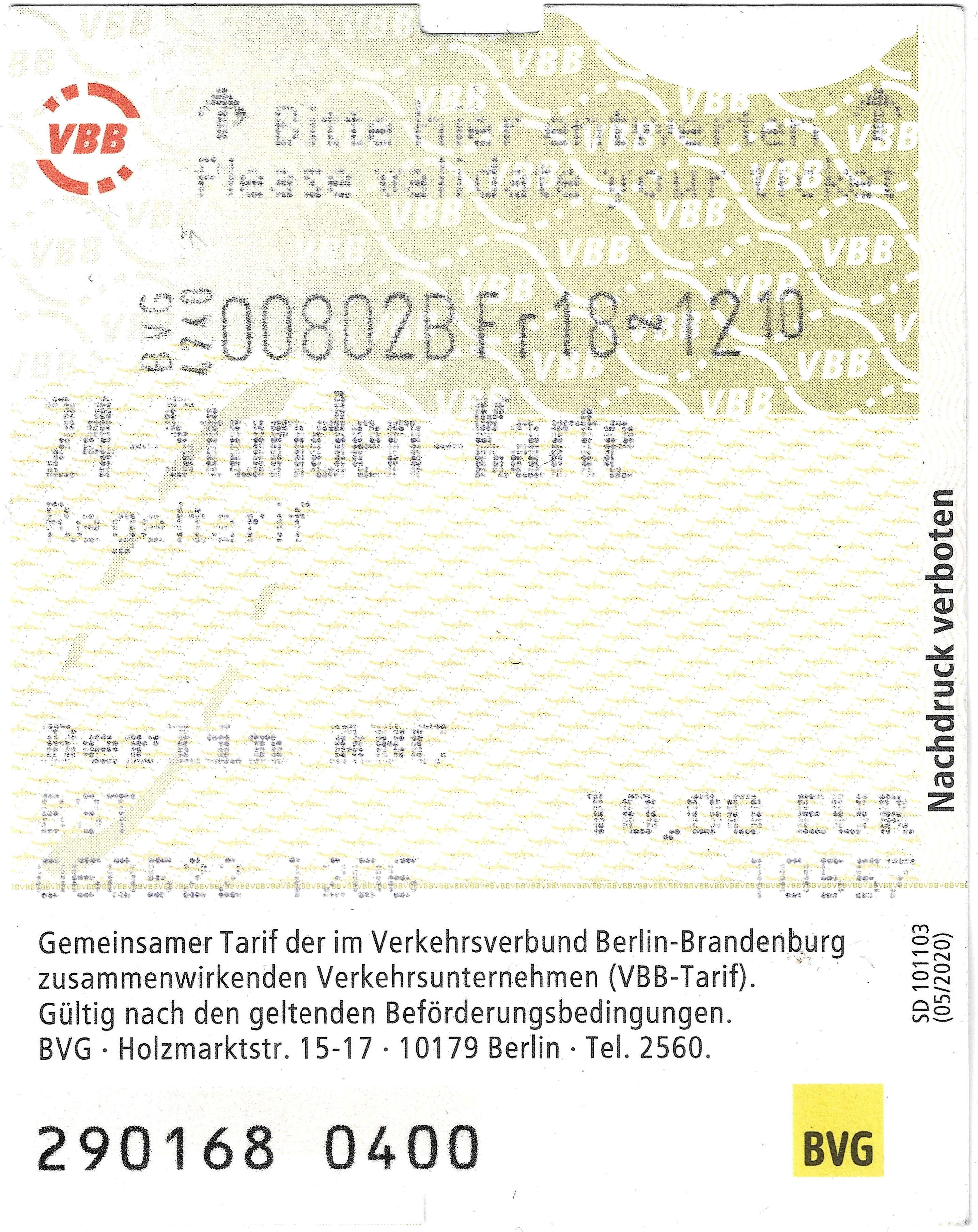 Berlin — Tickets; Tickets (all)