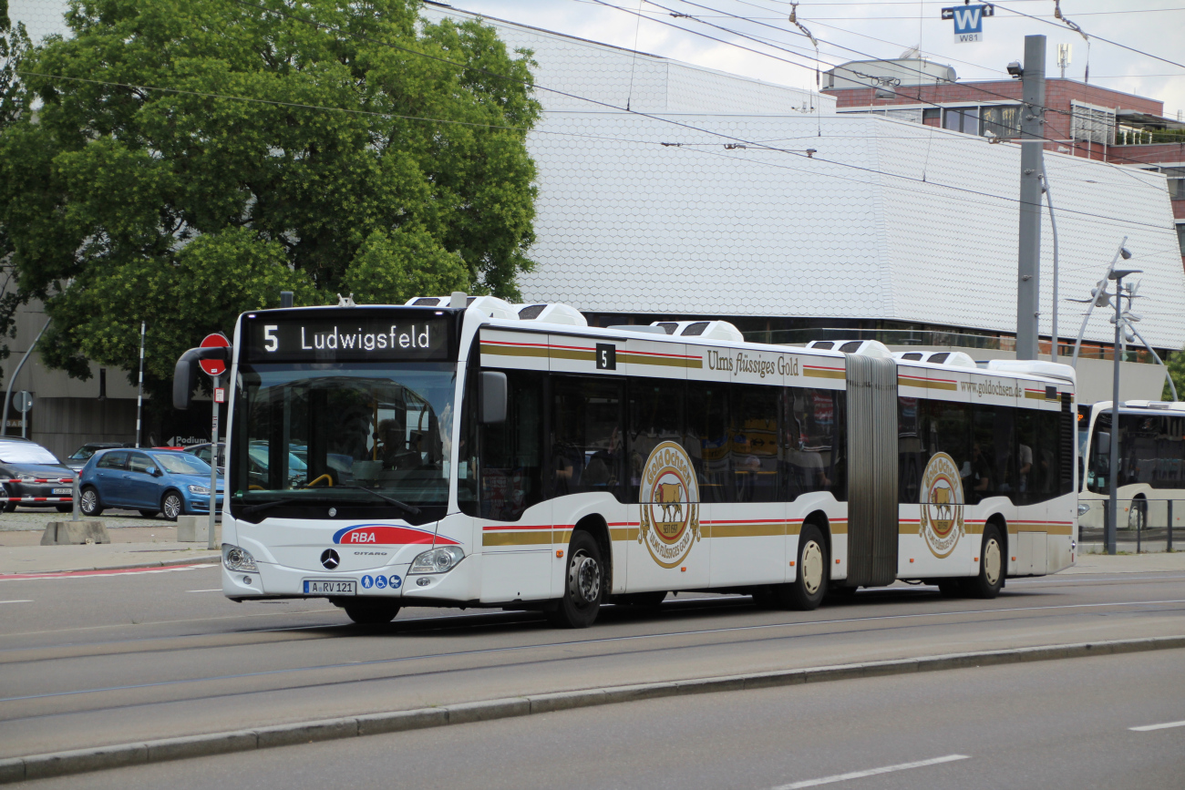 Neu-Ulm, Mercedes-Benz Citaro C2 G Hybrid # A-RV 121