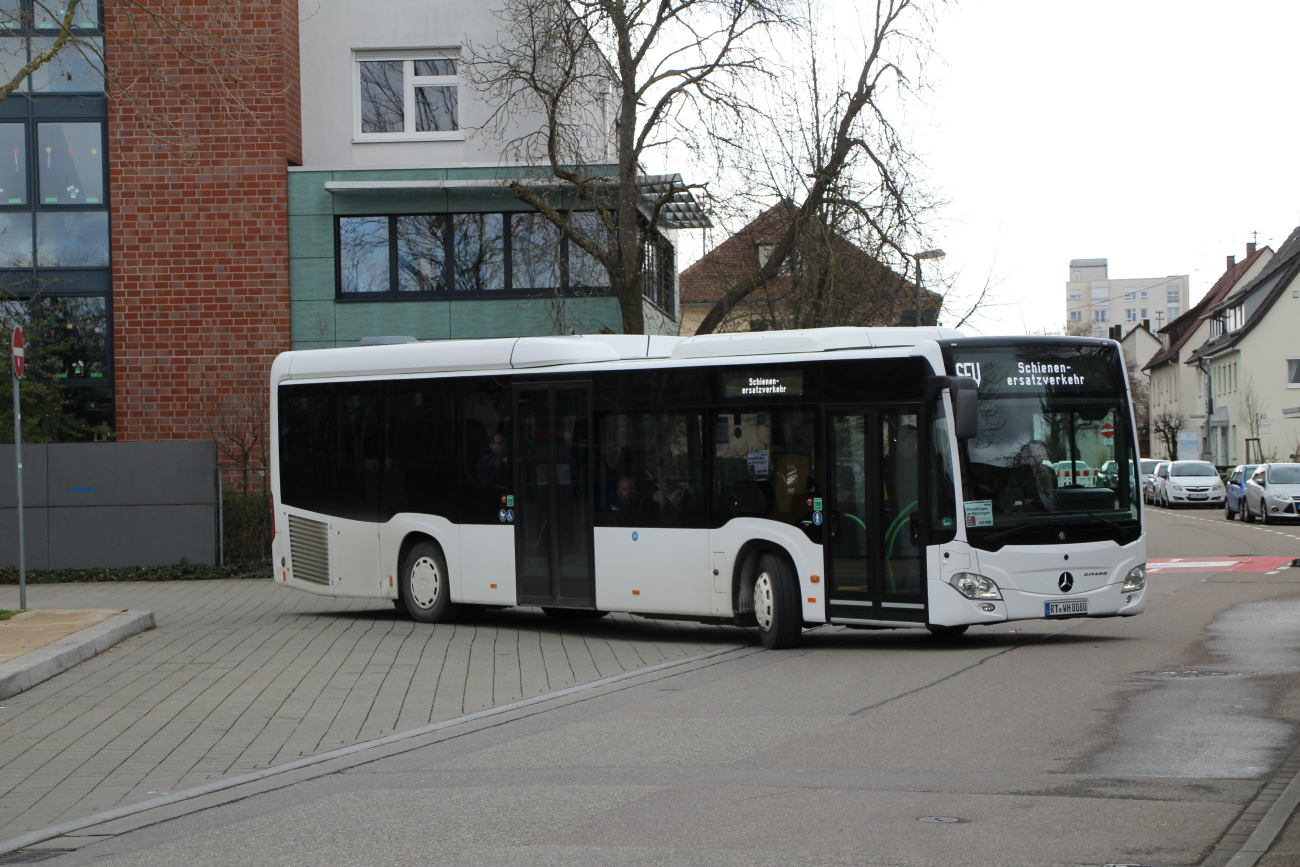 Reutlingen, Mercedes-Benz Citaro C2 LE # RT-WH 8080; Stuttgart — SEV Stuttgart <> Tübingen (Neckar-Alb-Bahn)
