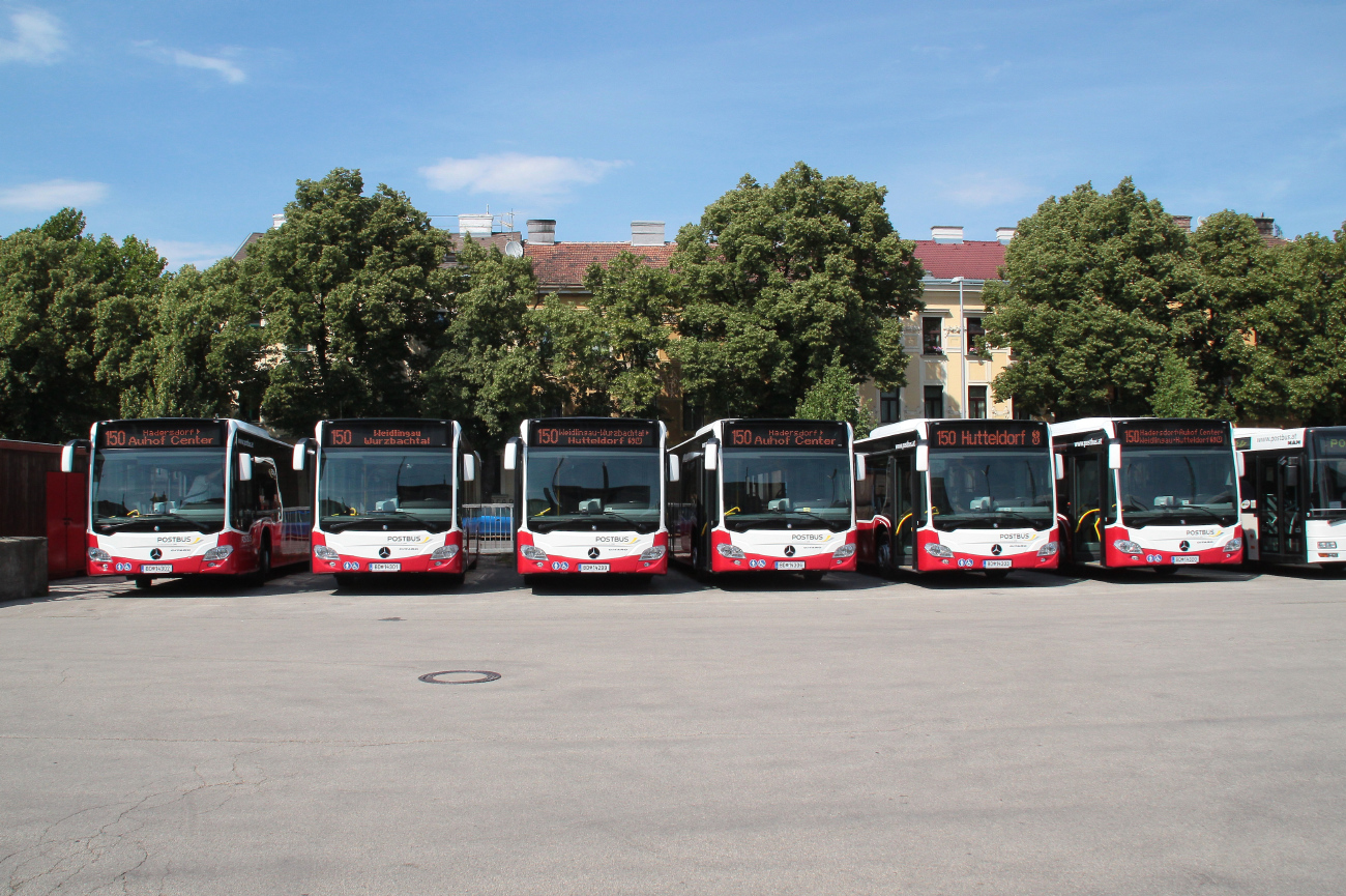 Vienna, Mercedes-Benz Citaro C2 # 14302; Vienna, Mercedes-Benz Citaro C2 # 14301; Vienna, Mercedes-Benz Citaro C2 # 14299; Vienna, Mercedes-Benz Citaro C2 # 14304; Vienna, Mercedes-Benz Citaro C2 # 14303; Vienna, Mercedes-Benz Citaro C2 # 14300
