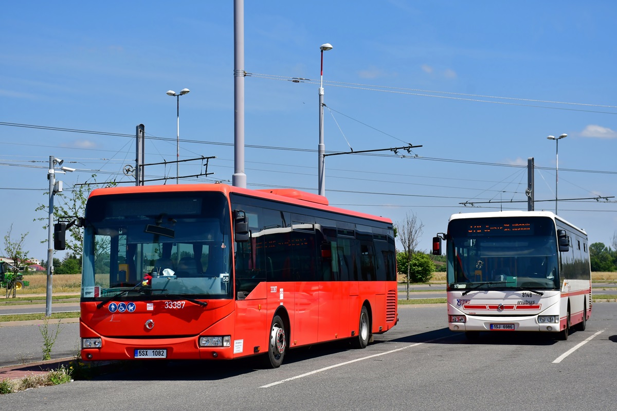 Okres Praha-východ, Irisbus Crossway LE 12M # 8148; Brno, Irisbus Crossway LE 12M # 33387