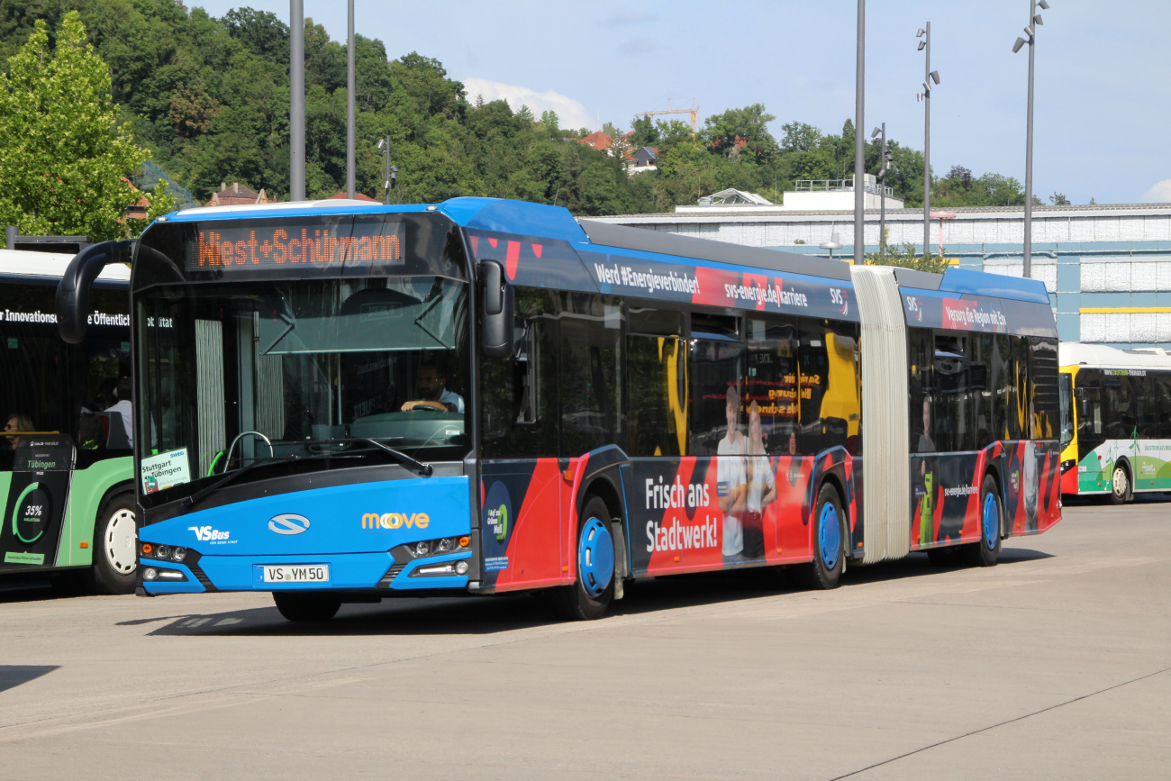 Villingen-Schwenningen, Solaris Urbino IV 18 # VS-YM 50; Stuttgart — SEV Stuttgart <> Tübingen (Neckar-Alb-Bahn)