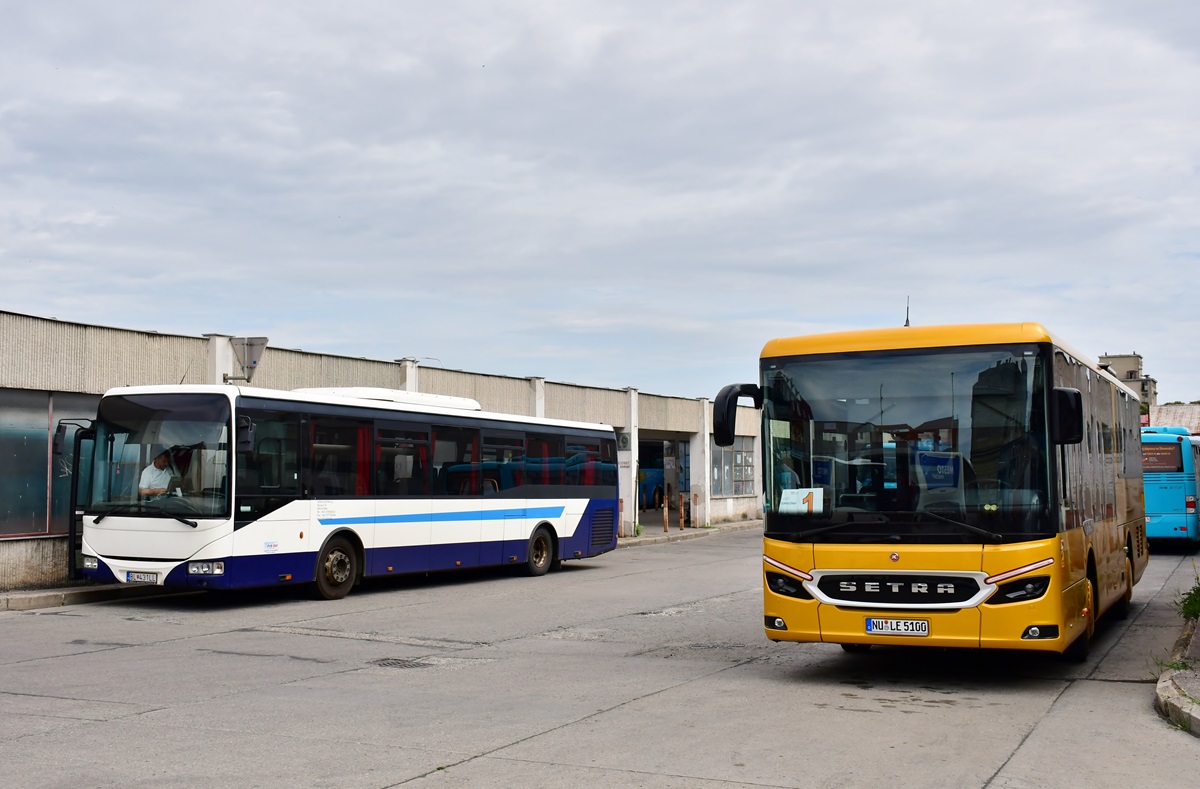 Budapest, Setra S510LE hybrid # NU-LE 5100; Prievidza, Irisbus Crossway LE 12M # BL-431 LL