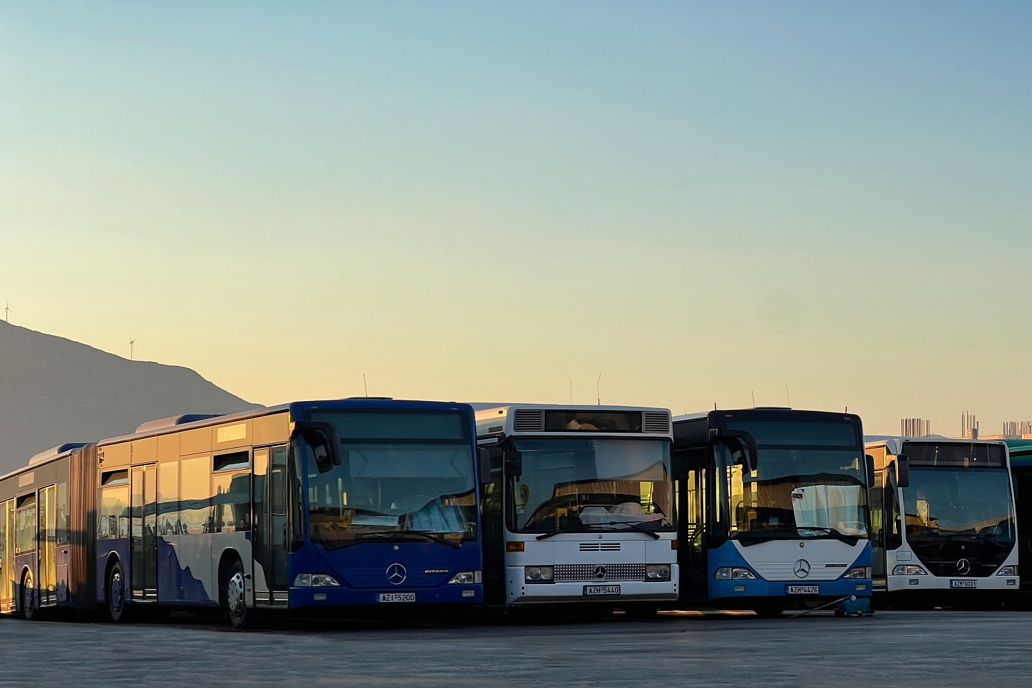 Patras, Mercedes-Benz O530 Citaro G # 91; Patras, Mercedes-Benz O405G # 77; Patras, Mercedes-Benz O530 Citaro G # 37; Patras, Mercedes-Benz O530 Citaro # 11; Patras — Miscellaneous Photos