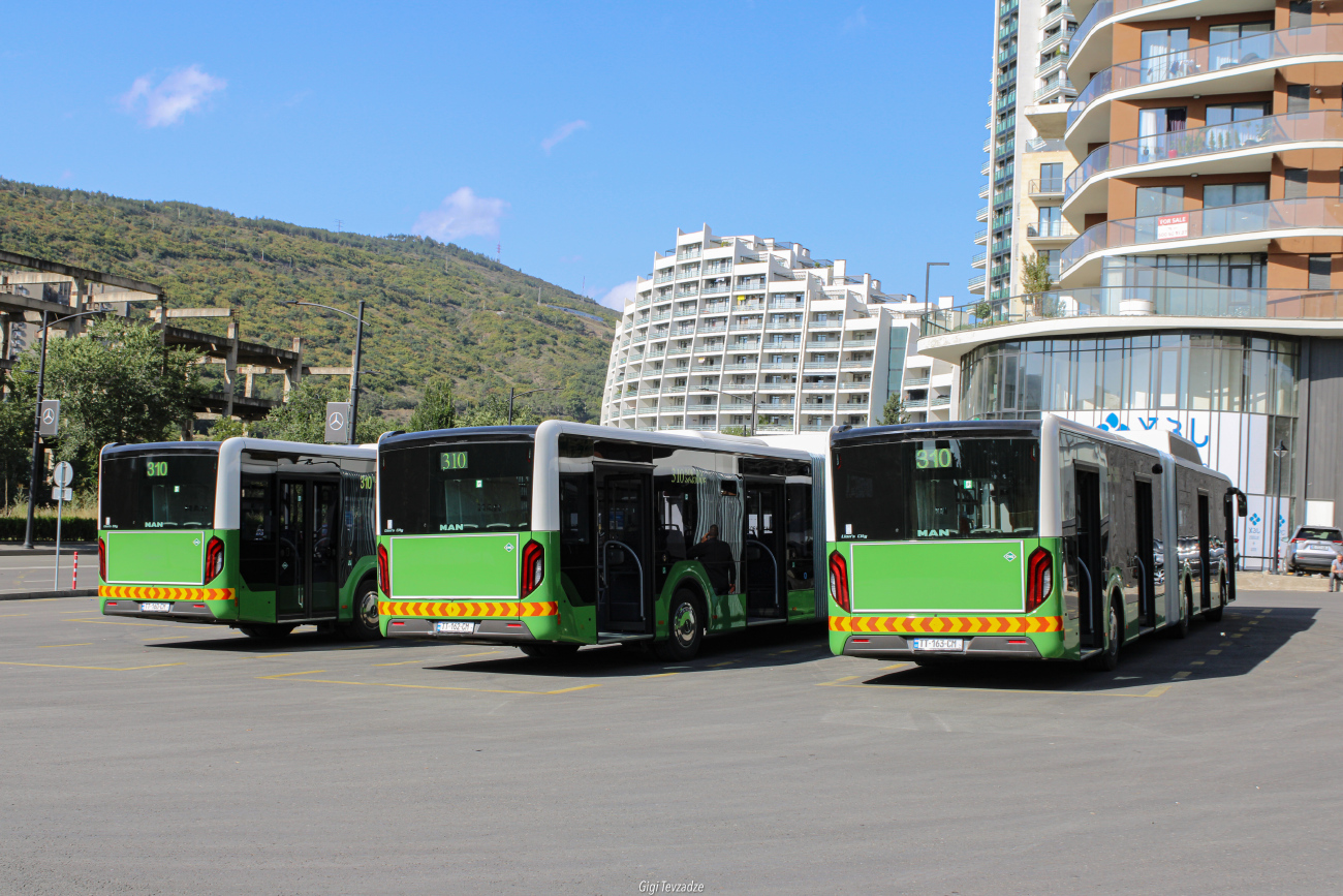 Tbilisi, MAN 18G Lion's City NG320 # TT-160-CM; Tbilisi, MAN 18G Lion's City NG320 # TT-162-CM; Tbilisi, MAN 18G Lion's City NG320 # TT-163-CM; Tbilisi — Новые Автобусы для Тбилиси