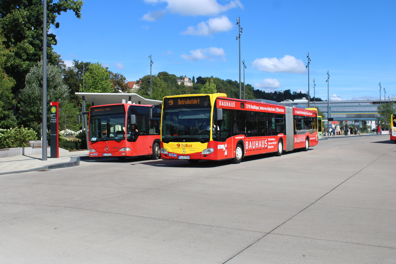 Tübingen, Mercedes-Benz Citaro C2 G Hybrid # 7086; Ulm, Mercedes-Benz O530 Citaro G # UL-MP 540; Stuttgart — SEV Stuttgart <> Tübingen (Neckar-Alb-Bahn)