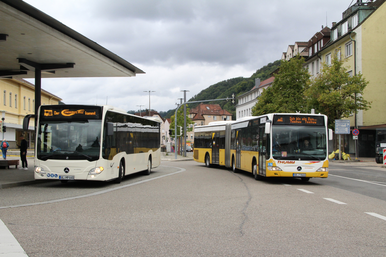 Böblingen, Mercedes-Benz O530 Citaro Facelift G # BB-T 9600; Ulm, Mercedes-Benz Citaro C2 Hybrid # UL-MP 640; Stuttgart — SEV Stuttgart <> Ulm (Filstalbahn)