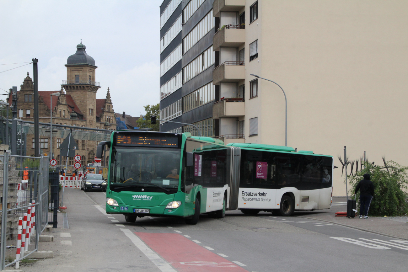 Künzelsau, Mercedes-Benz Citaro C2 G # ÖHR-UH 103; Karlsruhe — SEV Kraichgaubahn Karlsruhe <> Bretten <> Heilbronn
