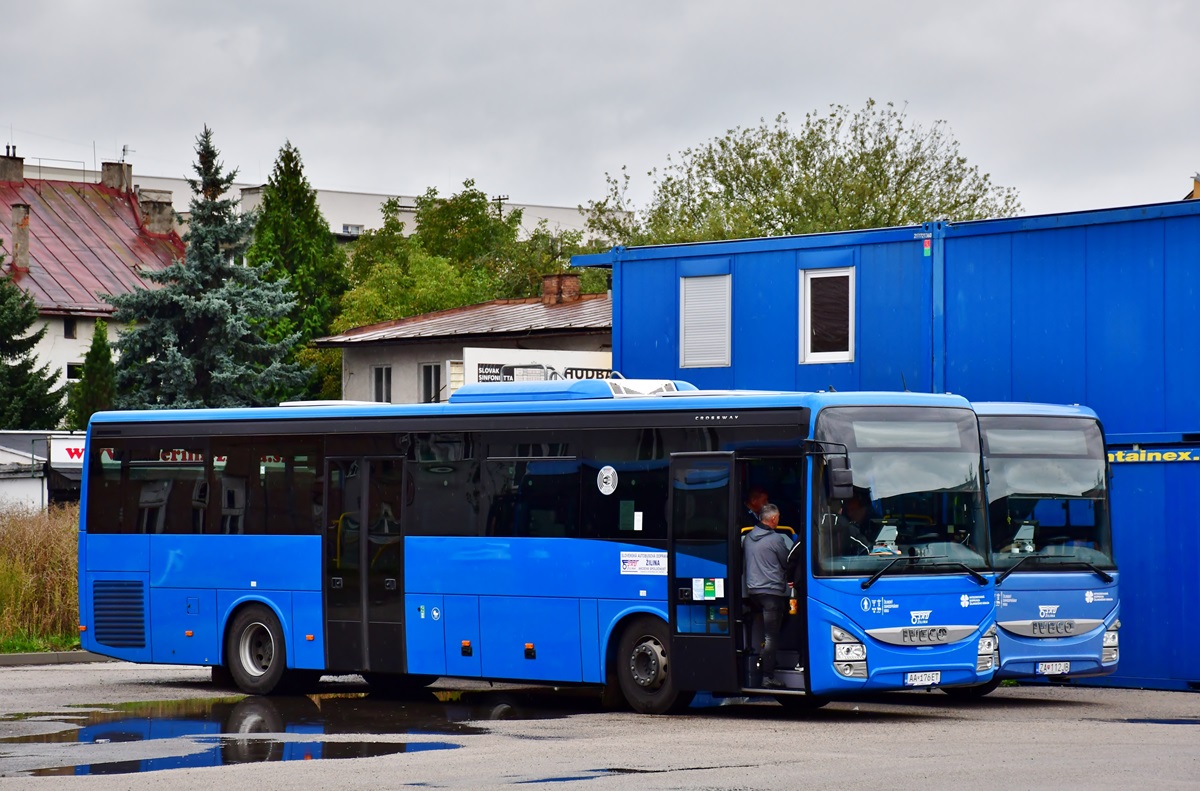 Žilina, IVECO Crossway 12M # AA-176ET; Žilina, IVECO Crossway 10.8M # ZA-112JB