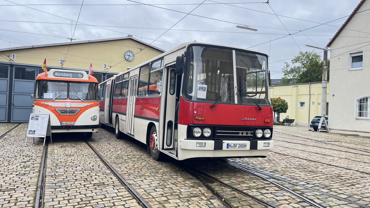 Nuremberg, Ikarus 280.27 # N-BF 280H; Nuremberg, Krauss-Maffei KMS 120 # 521