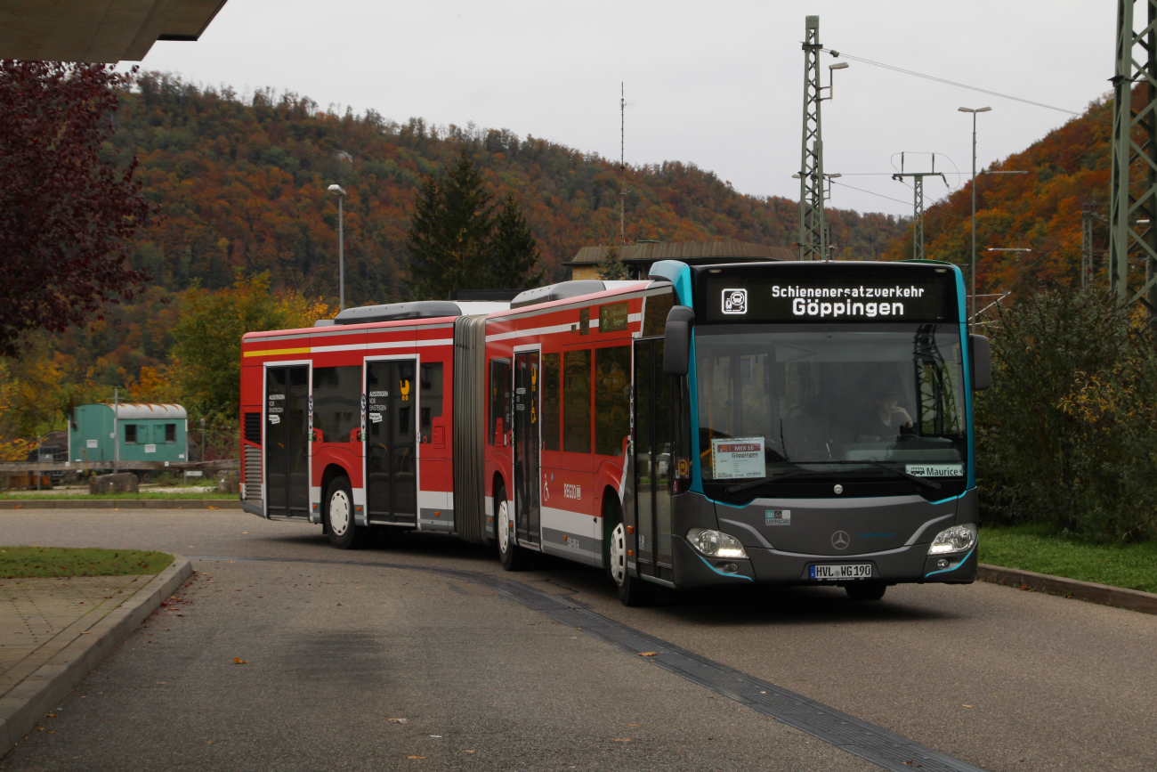 Nauen, Mercedes-Benz Citaro C2 G # HVL-WG 190; Stuttgart — SEV Stuttgart <> Ulm (Filstalbahn)