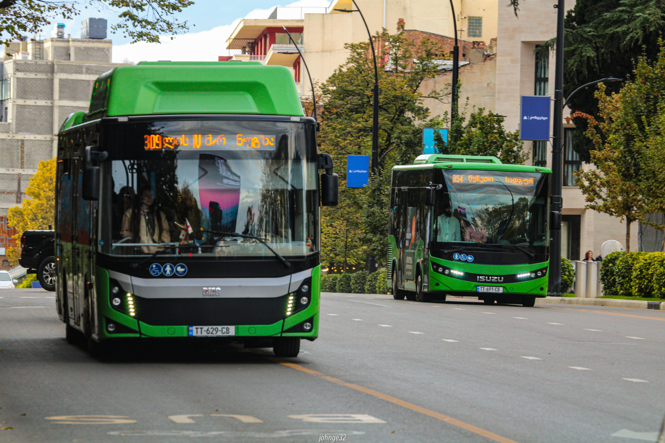 Tbilisi, BMC Procity II 12 CNG # TT-629-CB; Tbilisi, Anadolu Isuzu NovoCiti Life # TT-691-CB