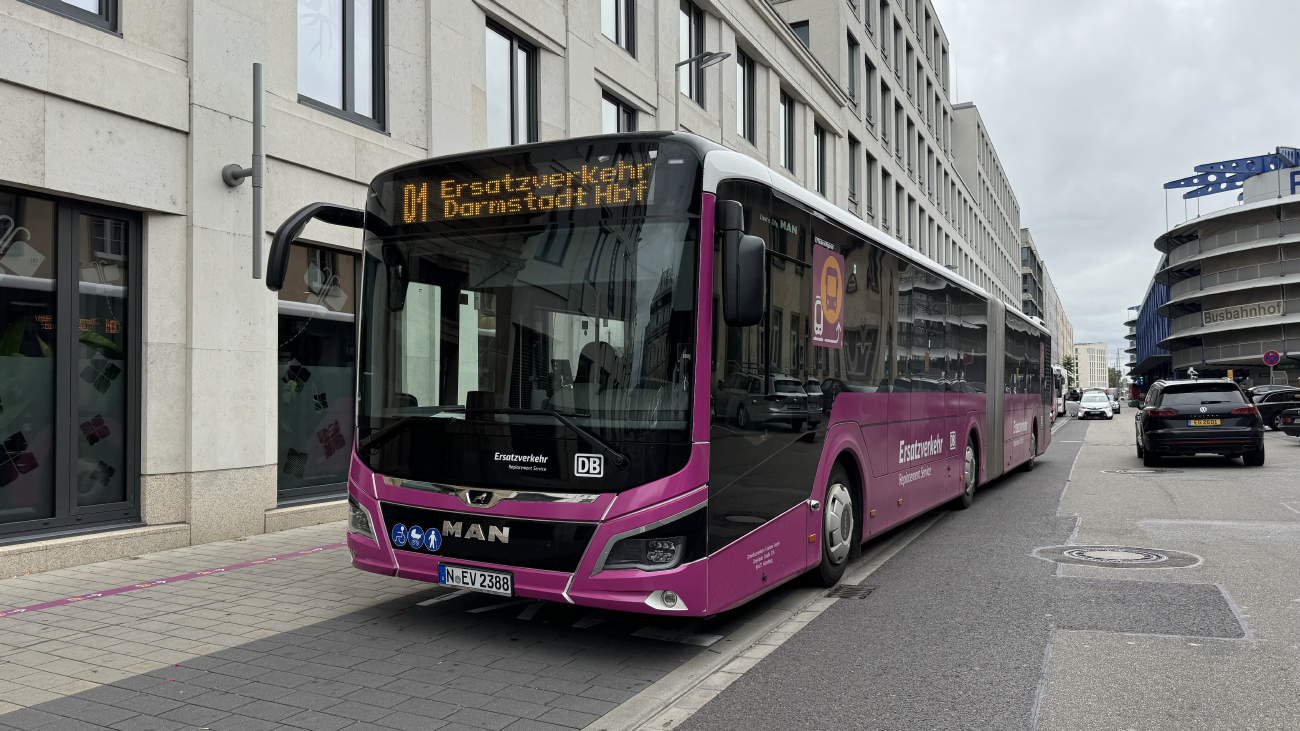 Nuremberg, MAN 18C Lion's City NG360 EfficientHybrid # N-EV 2388; Frankfurt am Main — EV Generalsanierung Riedbahn 2024