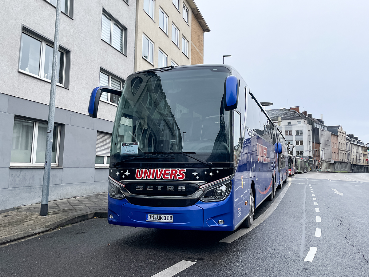 Bonn, Setra S516HDH # 8; Bergheim — Zugentgleisung — SEV/BNV Köln-Horrem-Düren-Aachen