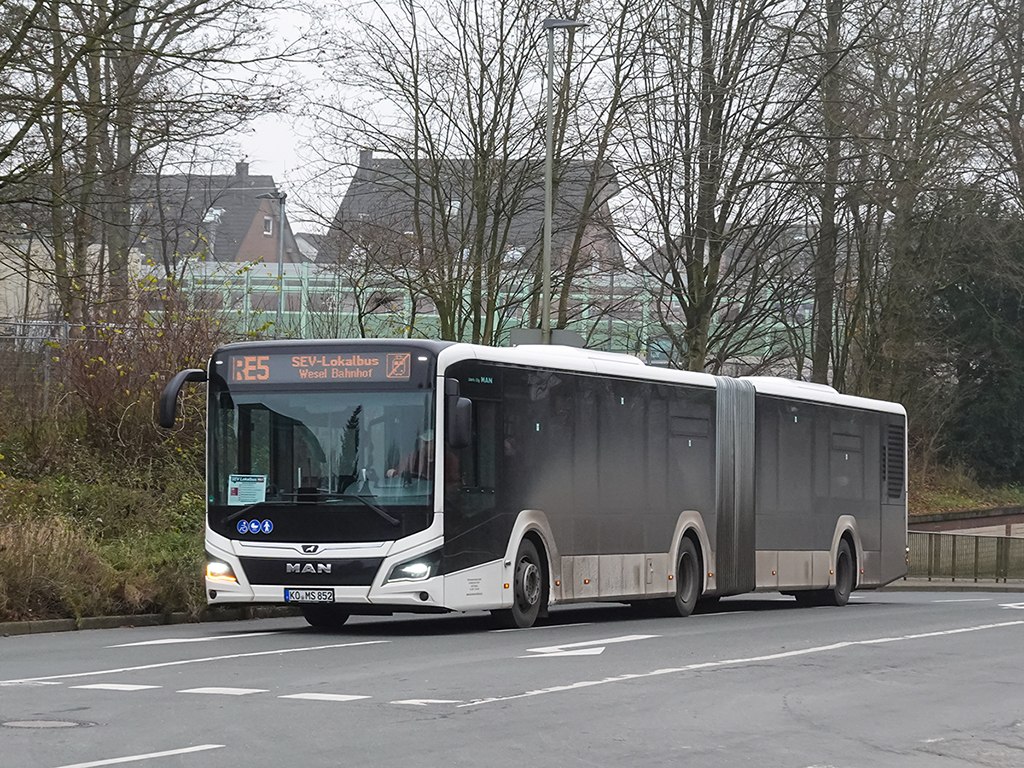 Koblenz, MAN 18C Lion's City NG360 nr. KO-MS 852; Oberhausen — Ersatzverkehr Generalsanierung Oberhausen — Emmerich