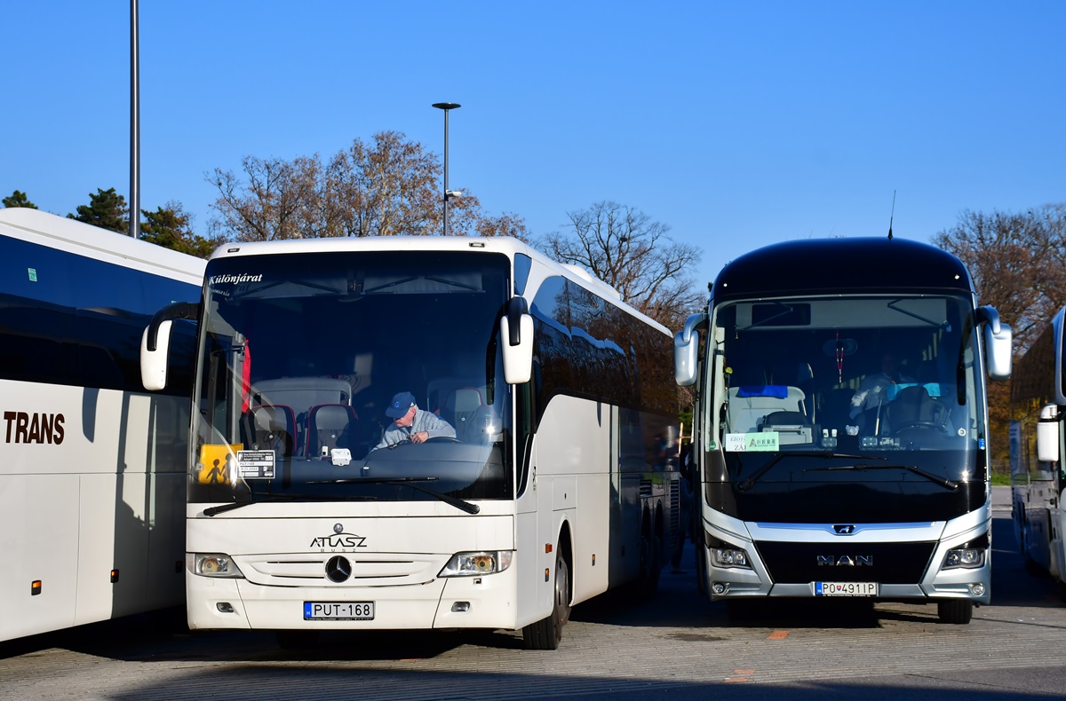 Kecskemét, Mercedes-Benz Tourismo II 16RHD M/3 # PUT-168; Prešov, MAN R07 Lion's Coach RHC424 # PO-491IP