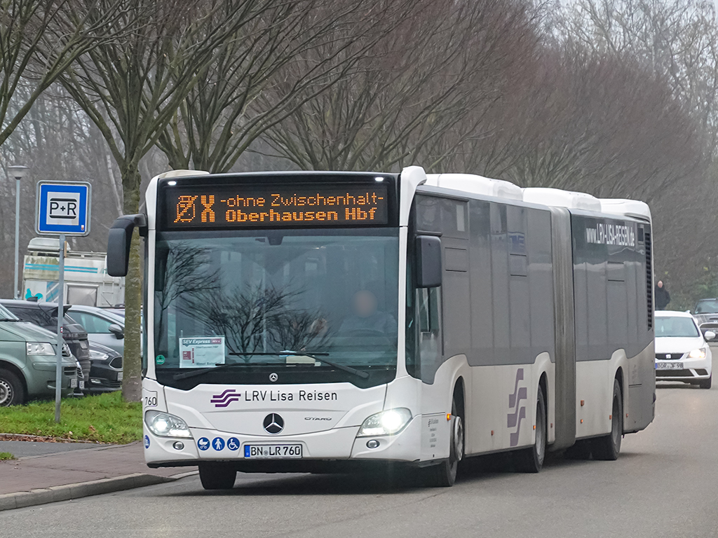 Bonn, Mercedes-Benz Citaro C2 G # 760; Oberhausen — Ersatzverkehr Generalsanierung Oberhausen — Emmerich