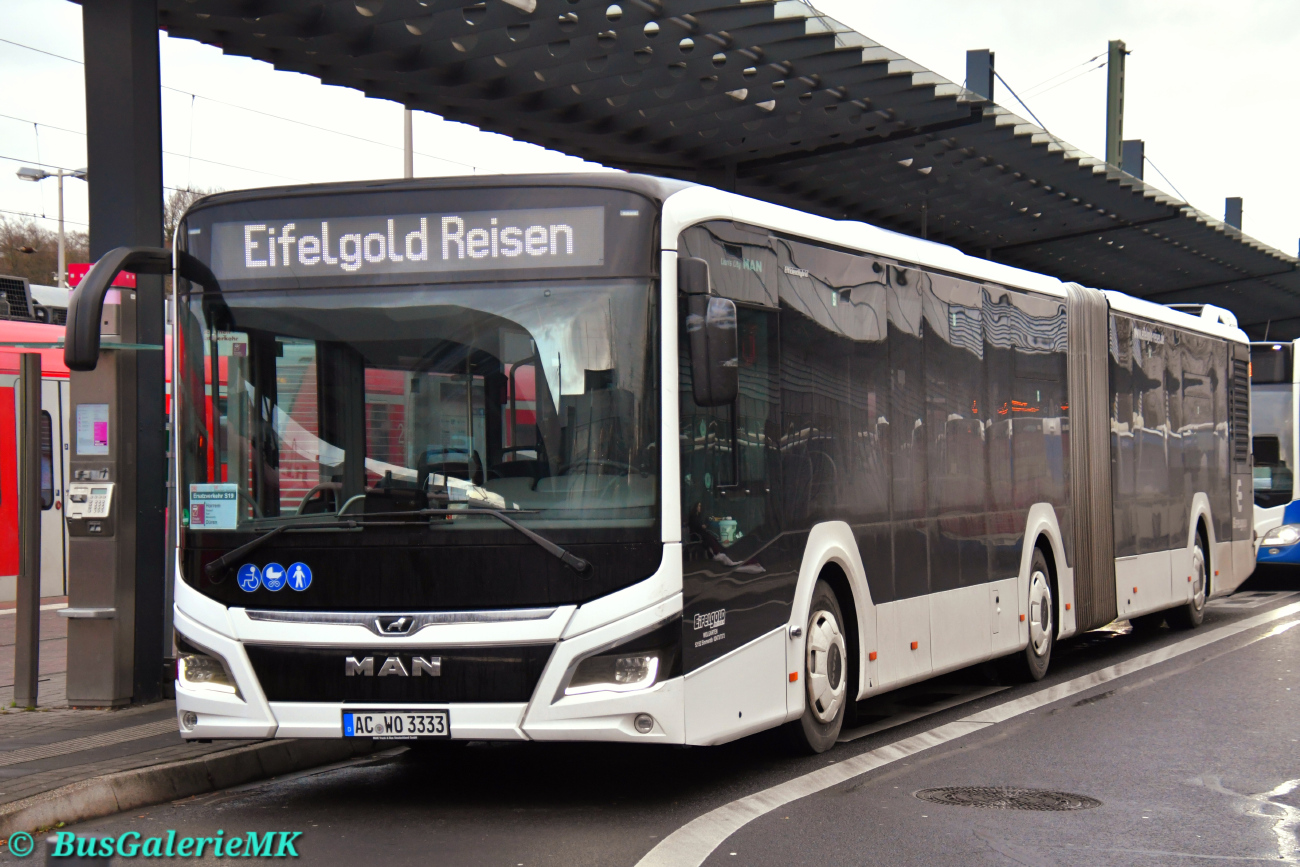 Aachen, MAN 18C Lion's City NG360 EfficientHybrid # AC-WO 3333; Bergheim — Zugentgleisung — SEV/BNV Köln-Horrem-Düren-Aachen