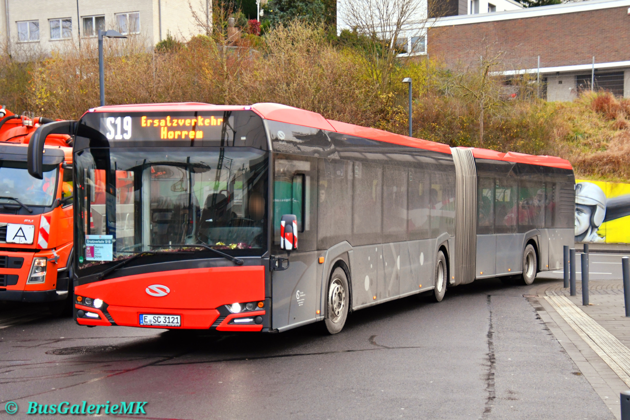 Essen, Solaris Urbino IV 18 # E-SC 3121; Bergheim — Zugentgleisung — SEV/BNV Köln-Horrem-Düren-Aachen