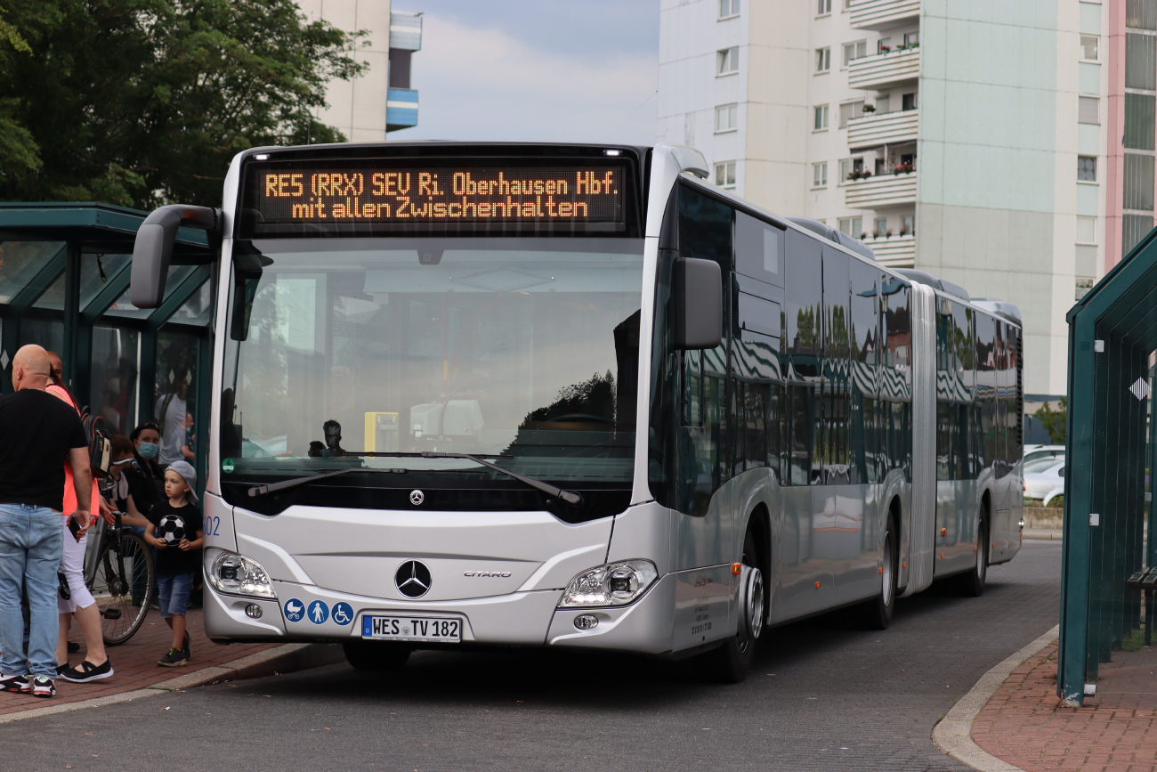 Wesel, Mercedes-Benz Citaro C2 G Hybrid # 9602; Oberhausen — Ersatzverkehr Generalsanierung Oberhausen — Emmerich