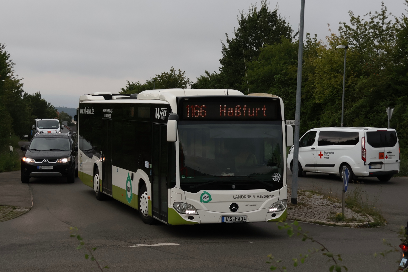Haßfurt, Mercedes-Benz Citaro C2 Hybrid # HAS-HW 14; Haßfurt — Linienbündel 3 — Will Reisen