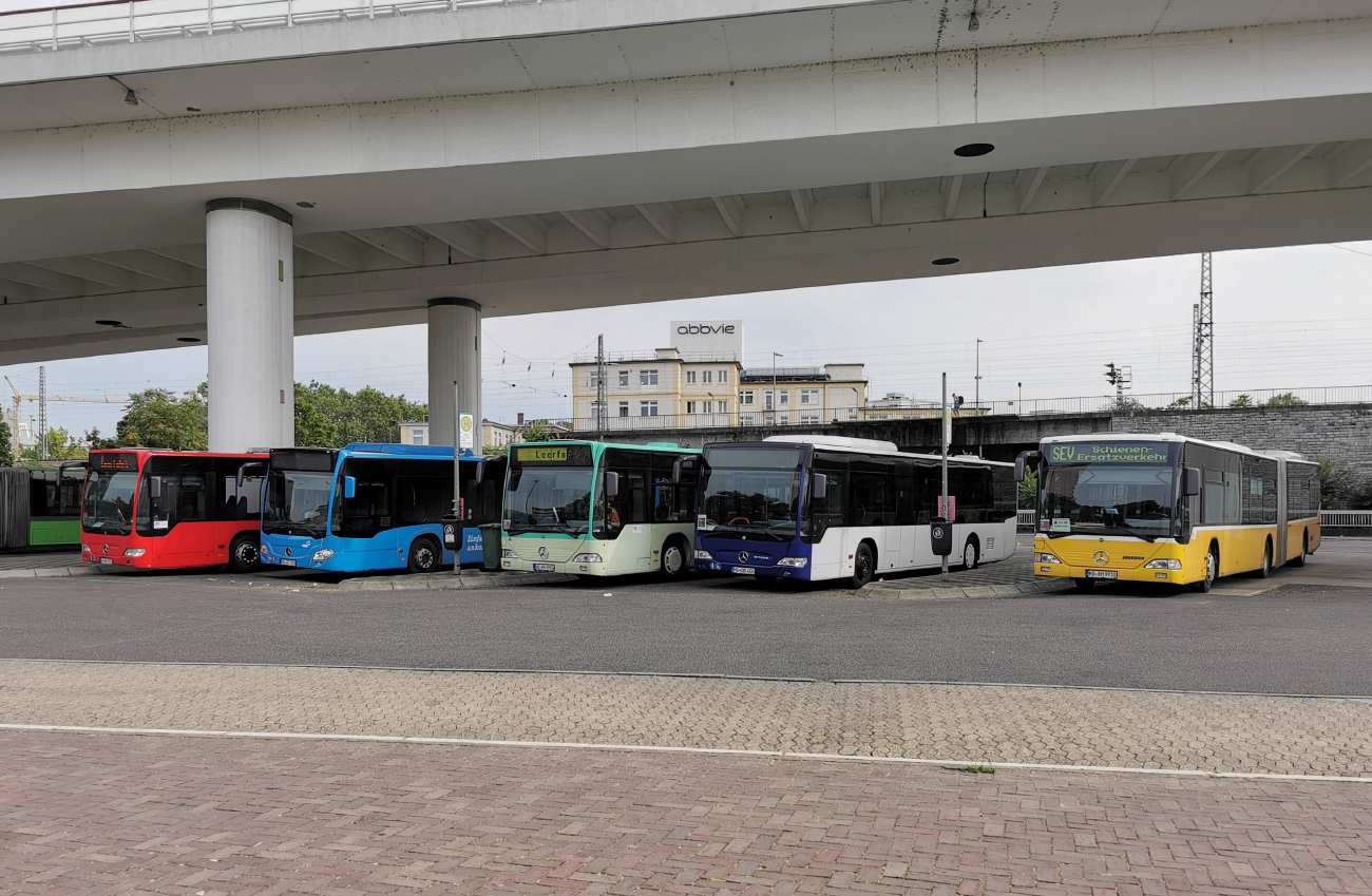 Rhein-Pfalz-Kreis, Mercedes-Benz O530 Citaro G # HD-RH 9910; Mannheim, Mercedes-Benz O530 Citaro Facelift # MA-DB 400; Rhein-Pfalz-Kreis, Mercedes-Benz O530 Citaro G # HD-RH 9950; Heidelberg, Mercedes-Benz Citaro C2 # HD-GT 723; Rhein-Pfalz-Kreis, Mercedes-Benz O530 Citaro Facelift G # HD-RH 9920