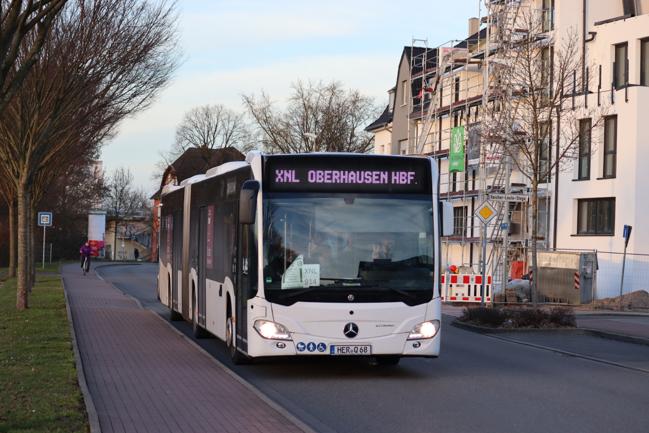 Herne, Mercedes-Benz Citaro C2 G # HER-Q 68; Oberhausen — Ersatzverkehr Generalsanierung Oberhausen — Emmerich