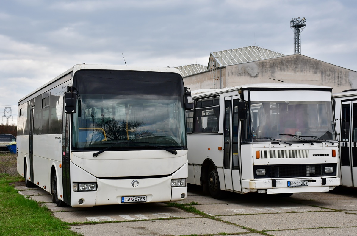 Nitra, Irisbus Crossway 12M # AA-287ER; Nitra, Karosa C734.1340 # NR-412CV