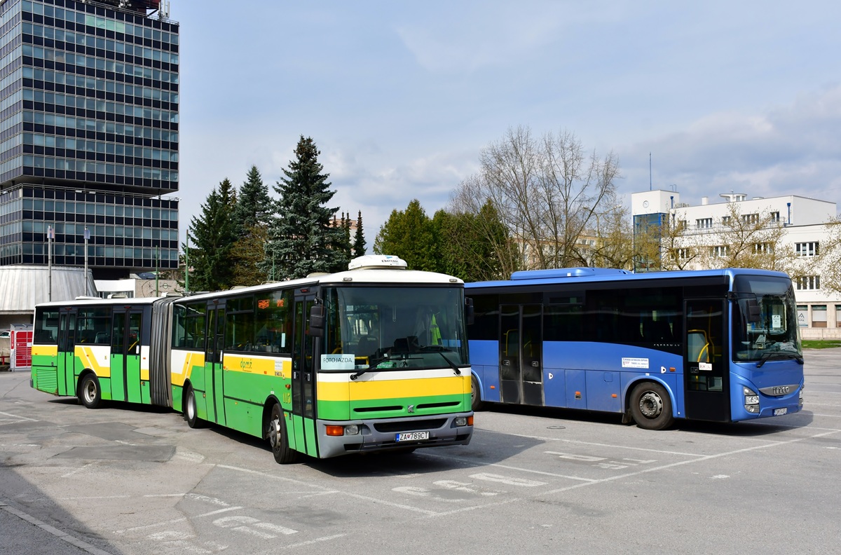 Žilina, Karosa B961E.1970 # 115; Ilava, IVECO Crossway 10.8M # TN-743FJ
