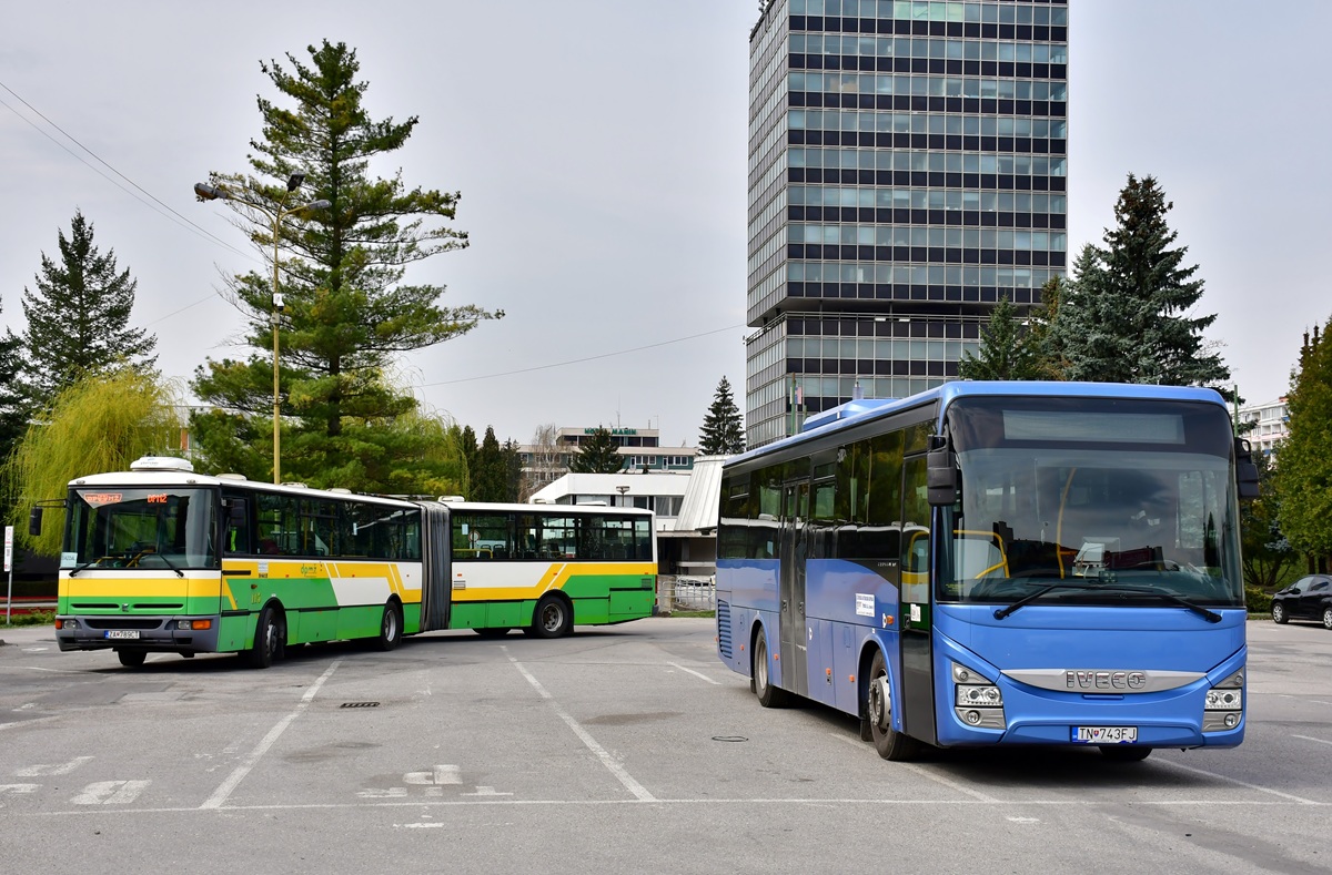 Žilina, Karosa B961E.1970 # 115; Ilava, IVECO Crossway 10.8M # TN-743FJ