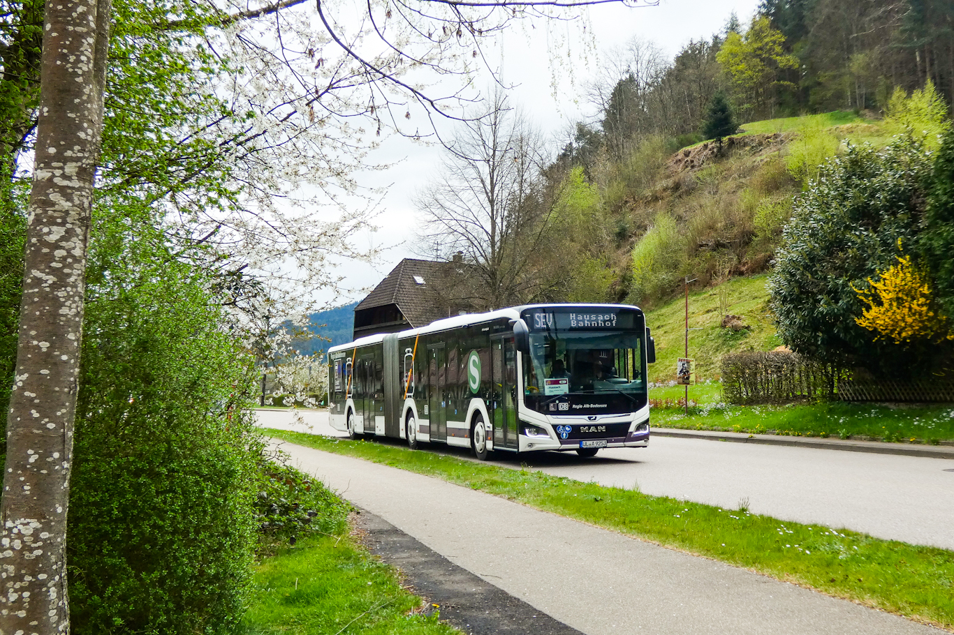 Ulm, MAN 18C Lion's City NG360 EfficientHybrid # UL-A 9253; Offenburg — SEV Schwarzwaldbahn