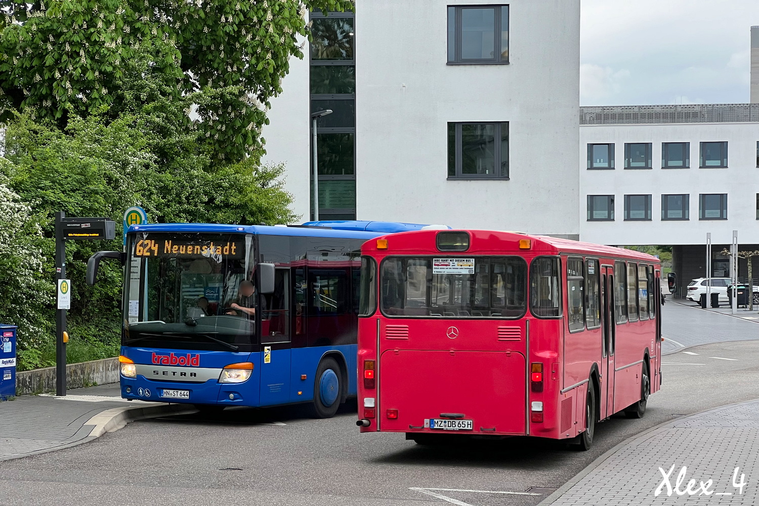 Mainz, Mercedes-Benz O307 # MZ-DB 65H; Heilbronn, Setra S415LE business # HN-ST 644