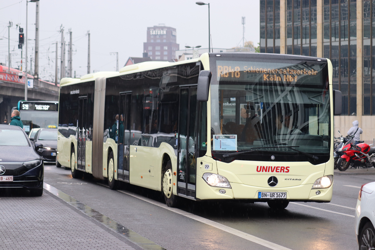 Bonn, Mercedes-Benz Citaro C2 GÜ # 77; Cologne — Rail Replacement "Linke Rheinstrecke" 05/2025