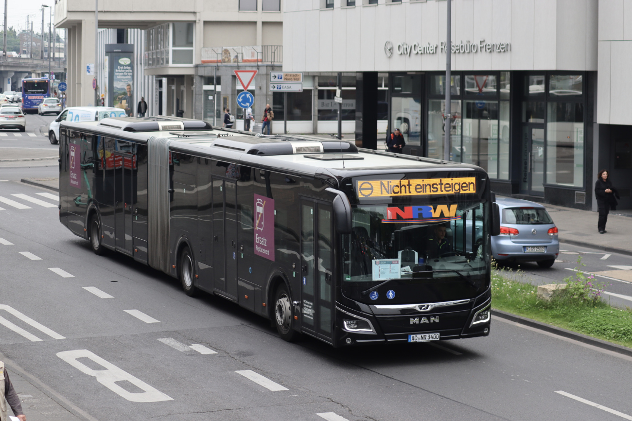 Aachen, MAN 18C Lion's City NG360 # AC-NR 3400; Cologne — Rail Replacement "Linke Rheinstrecke" 05/2025