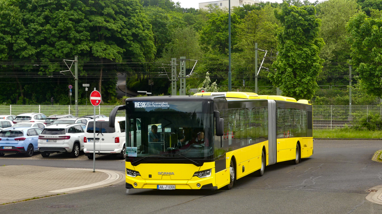 Düren, Scania Citywide LFA II 18M # JÜL-T 8300; Cologne — Rail Replacement "Linke Rheinstrecke" 05/2025