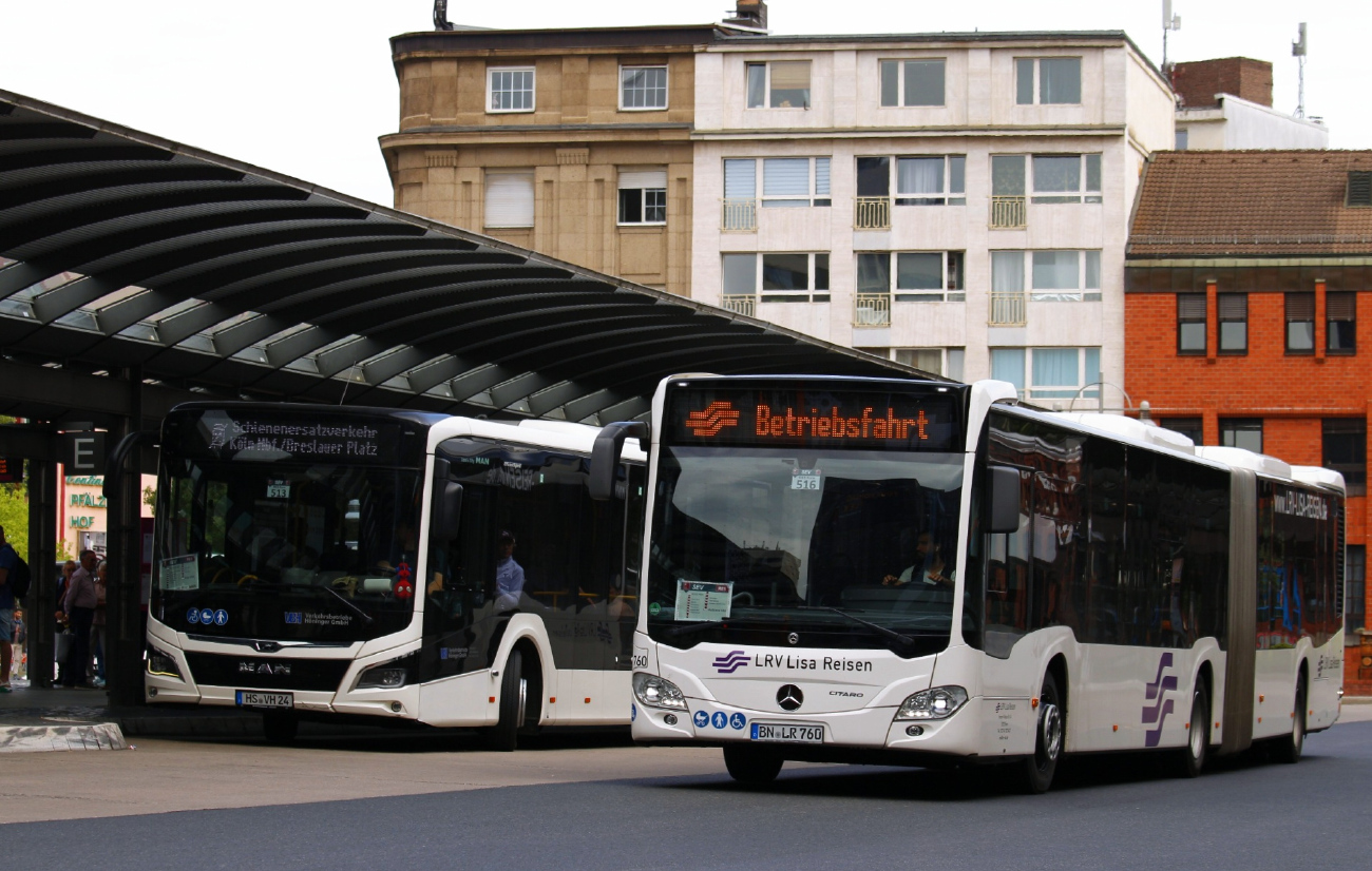 Bonn, Mercedes-Benz Citaro C2 G # 760; Cologne — Rail Replacement "Linke Rheinstrecke" 05/2025